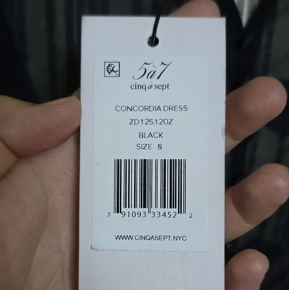 NWT Cinq a Sept Black Concordia Dress Size 8 - Picture 5 of 13